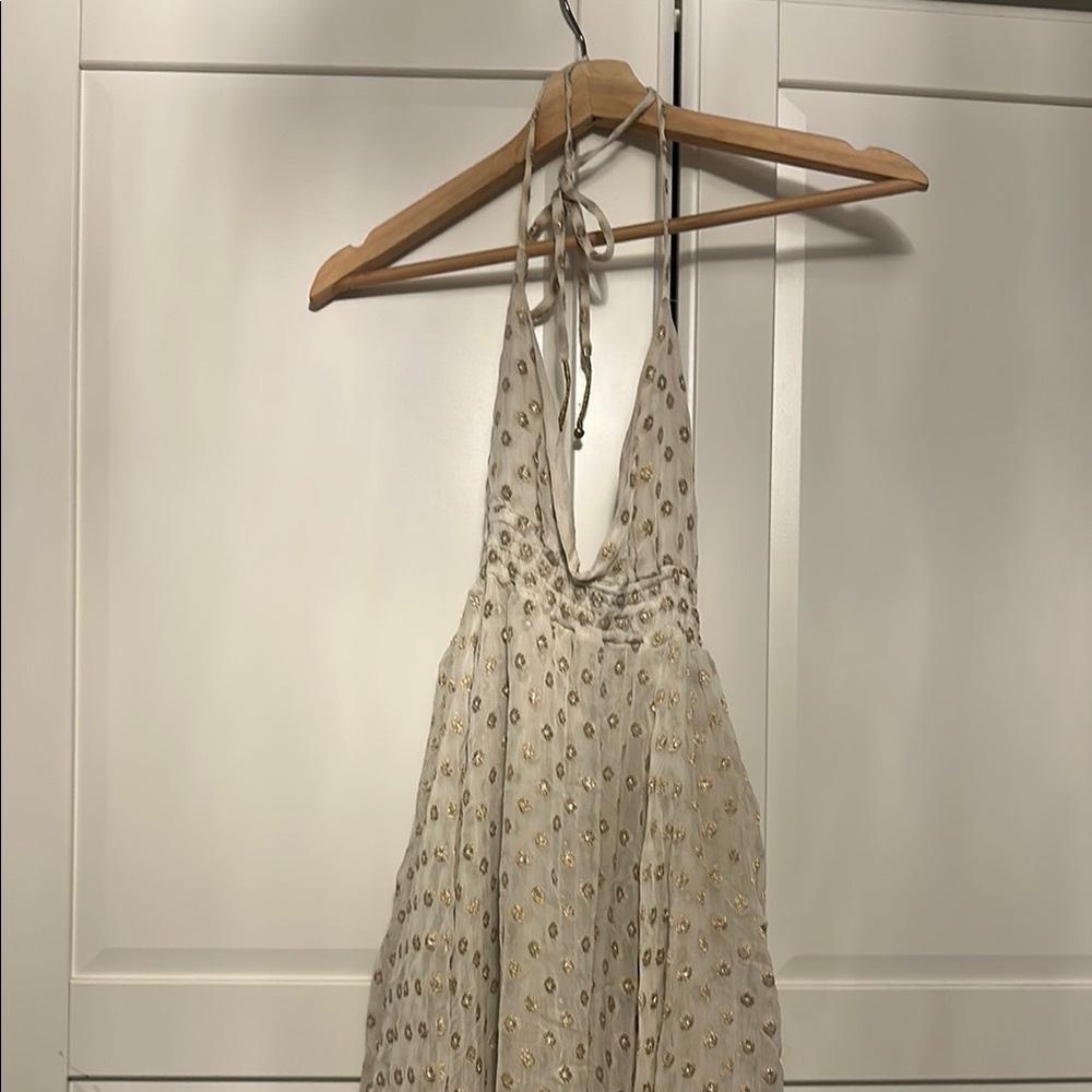 Free People Cream and Gold Maxi Dress